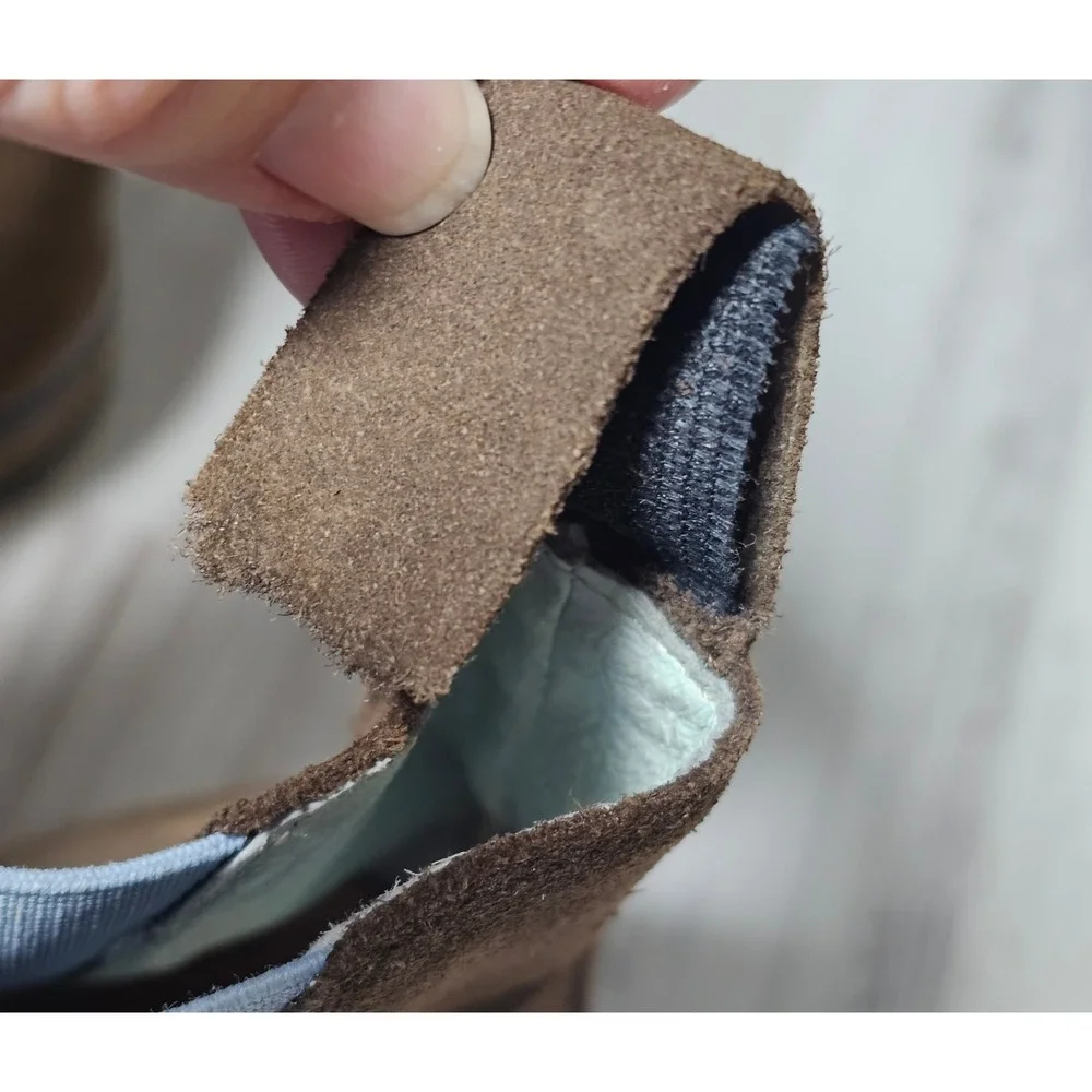 Brown & Blue Suede Brouge Wingtip Chelsea Boots made for Anthropologie by Petrie